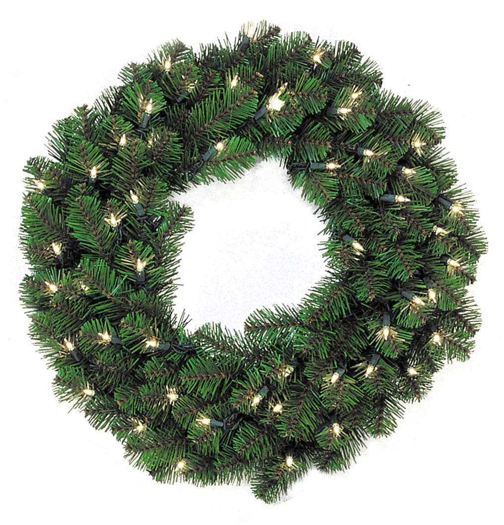 24in Pine wreath WW LED